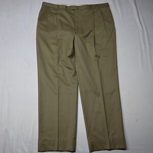 Austin‎ Reed 42x32 Khaki Pleated Front Super 100s Wool Mens Trouser Dress Pants